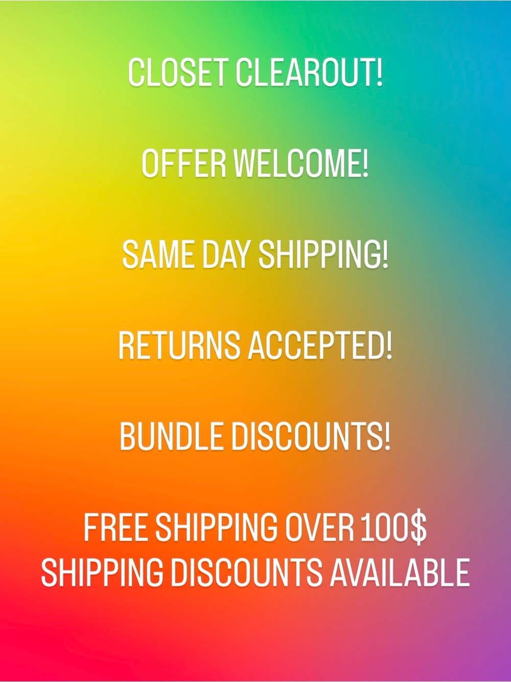 💛🧡💚CLOSET CLEAROUT!!! 💚🧡💛